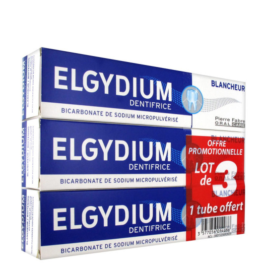 Elgydium Dentifrice Blancheur Lot 3x 75ml