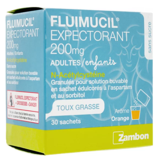 Fluimucil Expectorant 200mg Adultes/Enfants 30 sachets