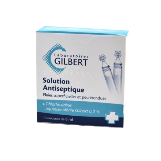 Solution Antiseptique hlorhexidine Aqueuse 0.2% Gilbert - 10 unidoses