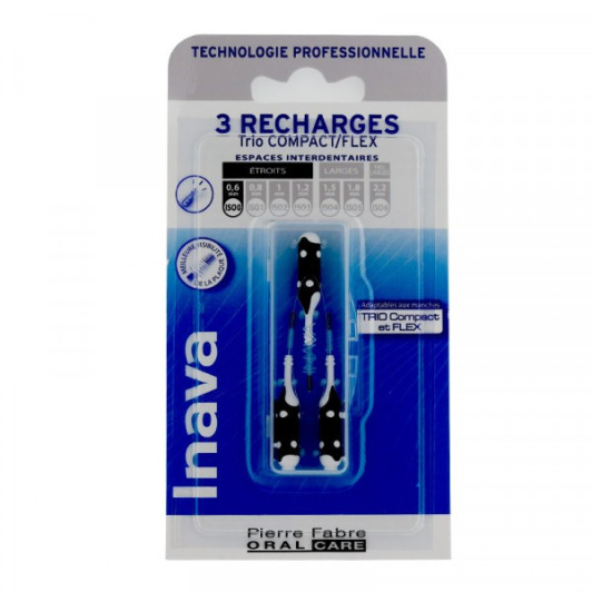 Inava Recharges Brossettes Interdentaires pour Trio Compact x3