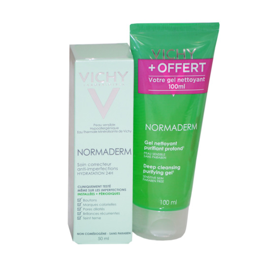 Lot Vichy Normaderm Soin correcteur anti-imperfections + Gel nettoyant purifiant OFFERT