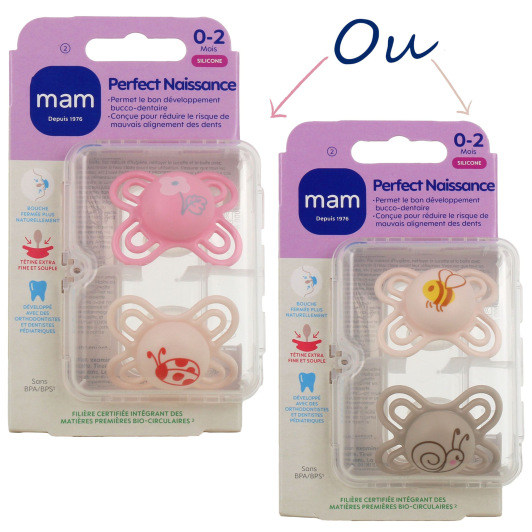 MAM Perfect Naissance Sucettes Silicone 0-2 mois
