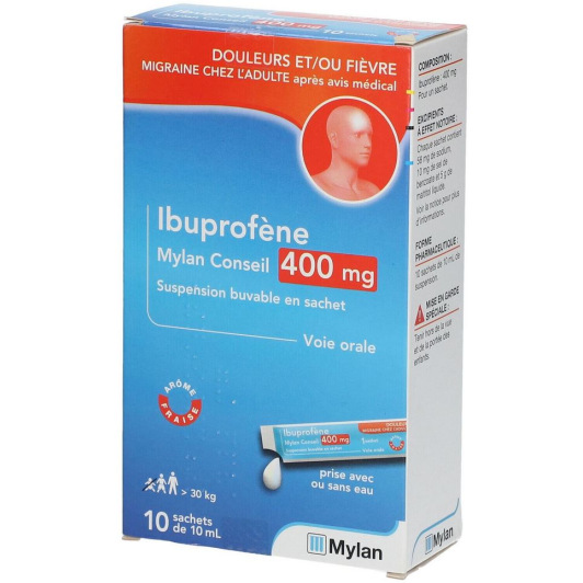 Mylan Conseil Ibuprofène 400 mg 10 sachets