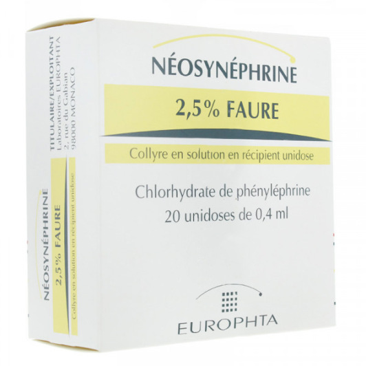Néosynéphrine 2,5% Faure Unidoses de 0,4 ml