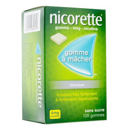 Nicorette 4 mg 105 Gommes sans sucre