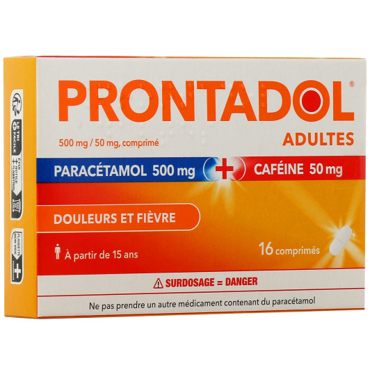 Prontadol Adulte Paracétamol 500 mg / Caféine 50 mg