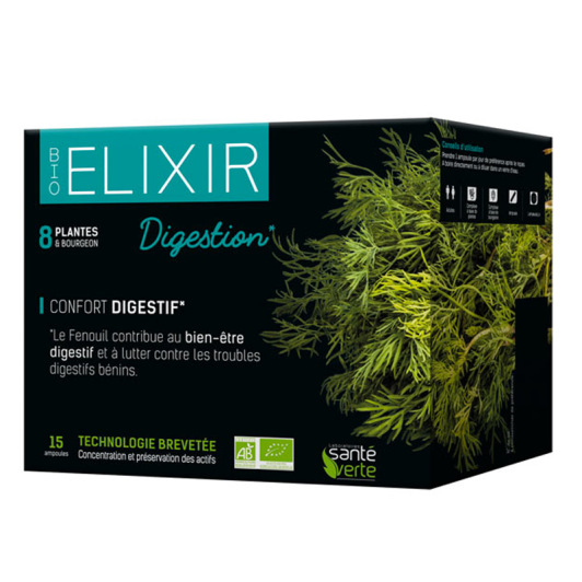 Santé Verte Bio Elixir Digestion 15 Ampoules
