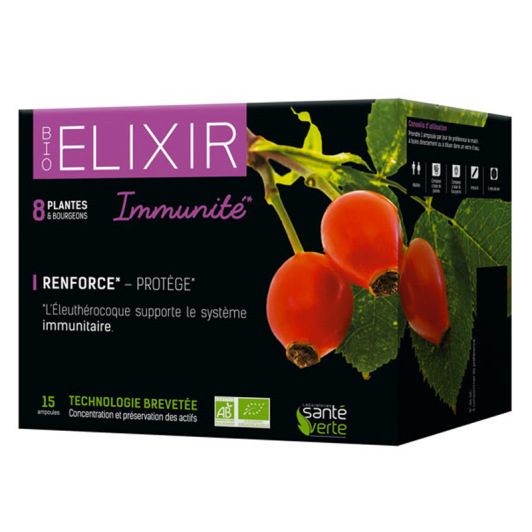Santé Verte Bio Elixir Immunité 15 Ampoules