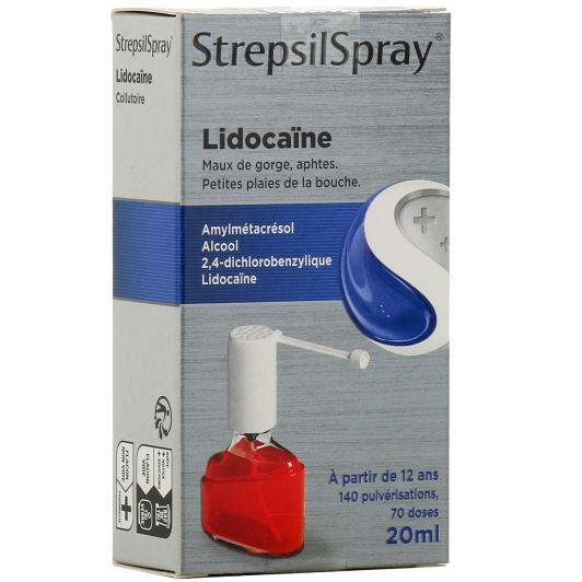 StrepsilSpray lidocaine collutoire 20 ml