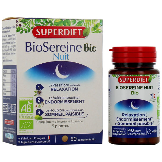 Super Diet BioSereine Nuit Bio 80 Comprimés