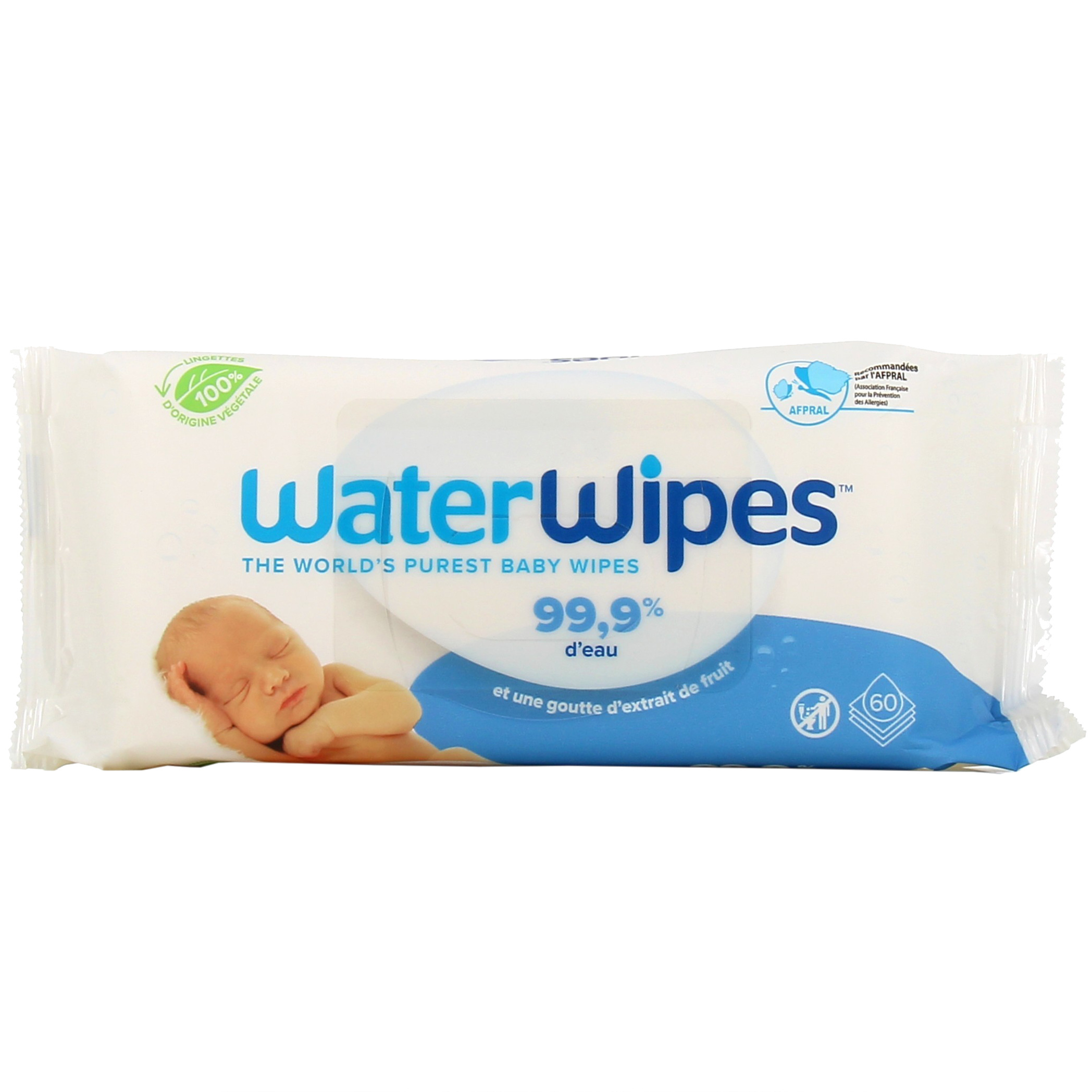 WATER WIPES Lingettes nettoyantes à l'eau pour bébé 48 lingettes pas cher 