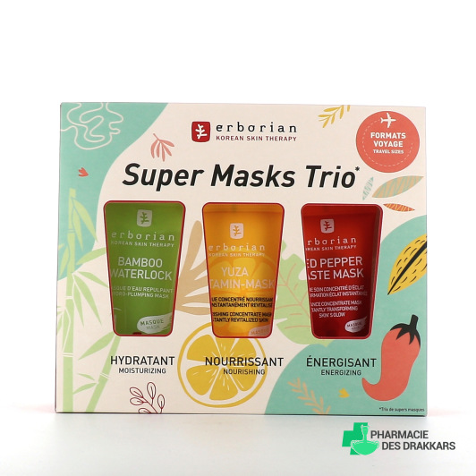 Erborian Super Masks Trio format voyage