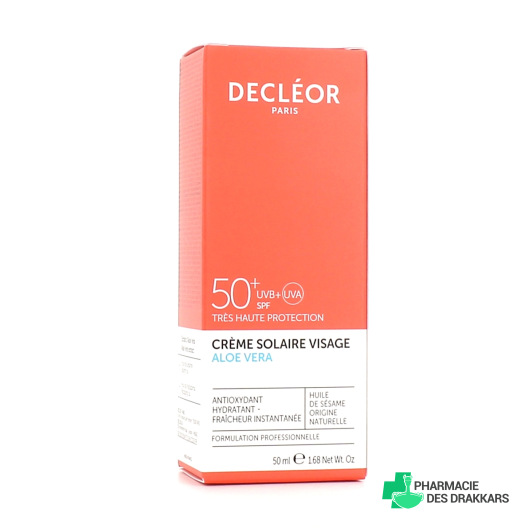 Decléor Crème Solaire Visage Aloe Vera SPF50+