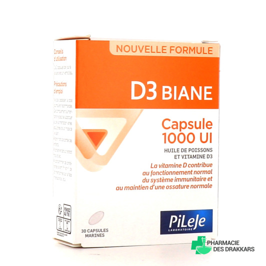 Pileje D3 Biane 30 capsules 1000UI