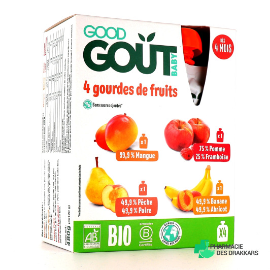 Good Goût 4 gourdes de Fruits Bébé