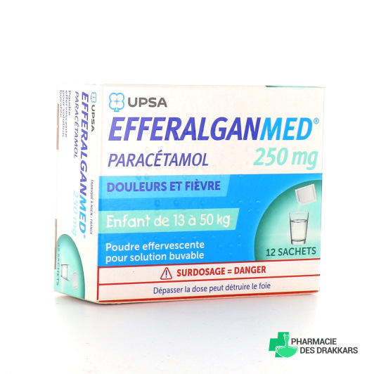 EfferalganMed 250 mg poudre effervescente 12 sachets