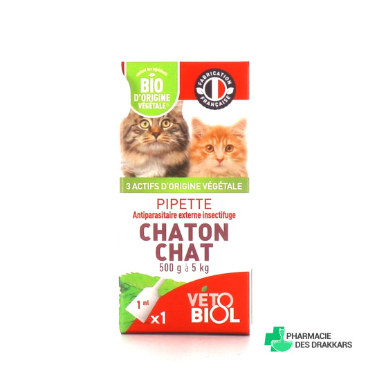 Vétobiol Antiparasitaire Pipettes Chaton / Chat