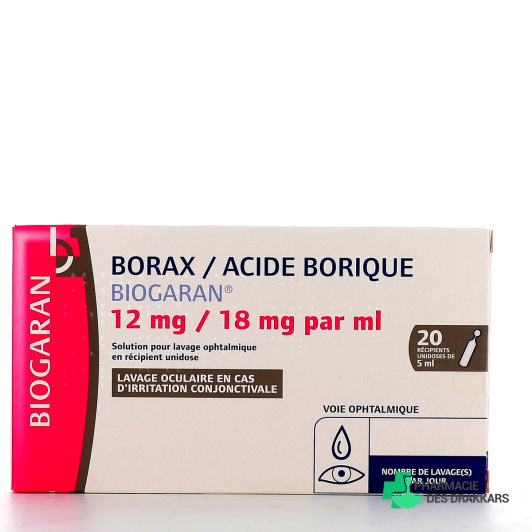Borax / Acide Borique Biogaran - 12mg/18mg par ml
