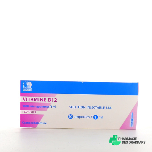 Vitamine B12 1000 µg/ml 10 ampoules injectables IM Lavoisier