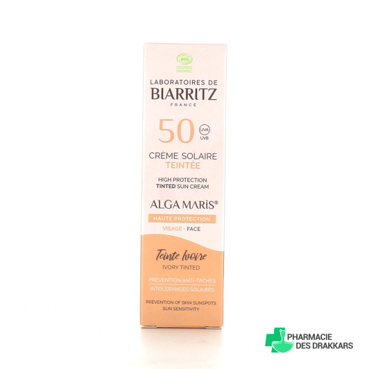 Laboratoires de Biarritz Alga Maris Crème solaire visage teintée SPF50