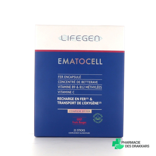 Biocyte Lifegen Ematocell Recharge En Fer 21 sticks