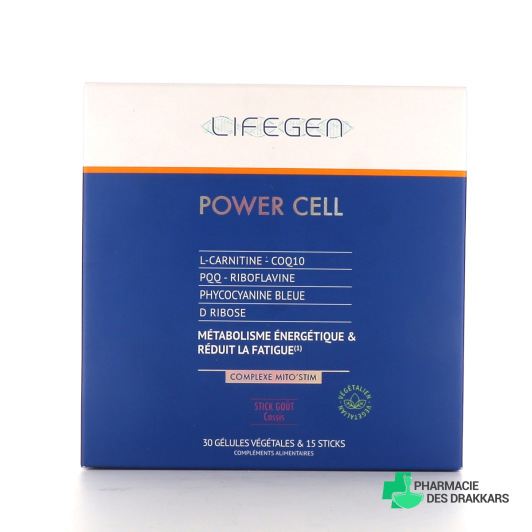 Biocyte Lifegen Power Cell Métabolisme Energétique 30 gélules + 15 sticks