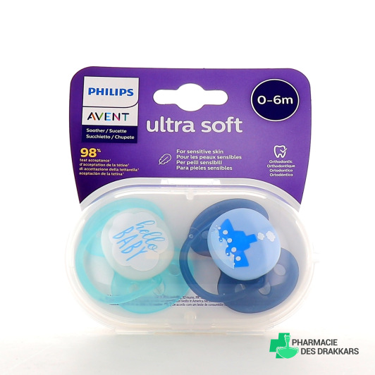 Philips Avent Sucettes Ultra-Douces Silicone 0-6 mois