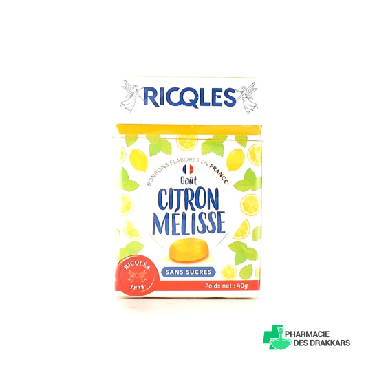 Ricqles Bonbons Citron Mélisse sans sucres 40g