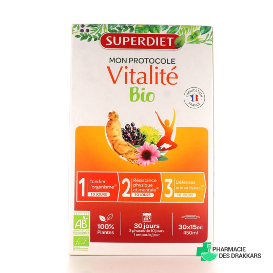 Super Diet Protocole Vitalité Bio 30 ampoules