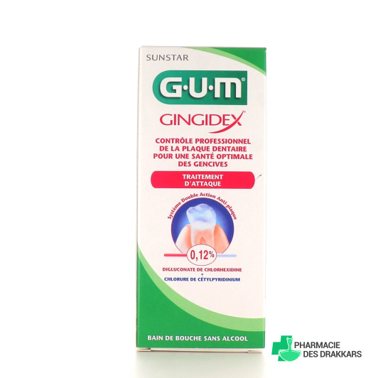 Gum Gingidex Bain de bouche 0,12 % Traitement d'Attaque