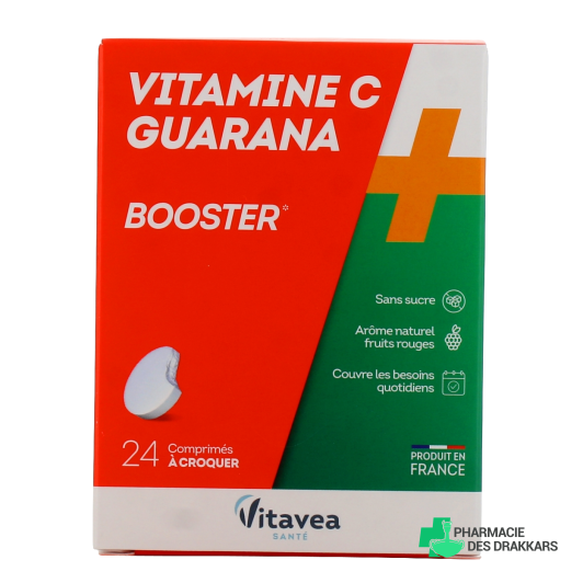 Nutrisanté Stévia Vitamine C + Guarana Énergie Rapide 24 comprimés