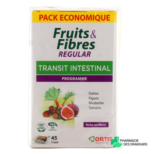 Ortis Fruits & Fibres Regular Transit Intestinal Cubes à Mâcher