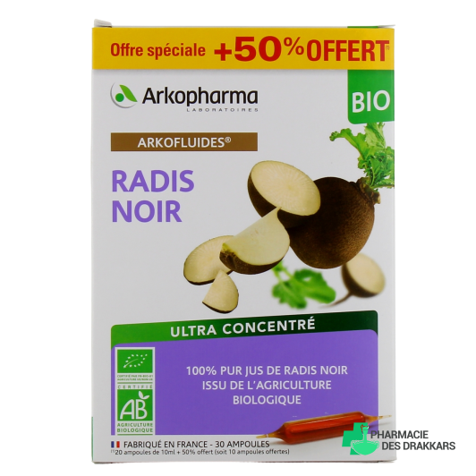 Arkofluides Radis Noir BIO ampoules