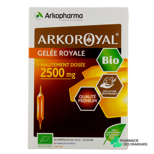 Arkoroyal Gelée royale Bio 2500 mg 20 ampoules