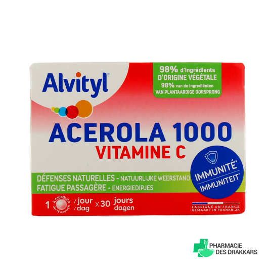 Alvityl Acérola 1000 Vitamine C Comprimés à Croquer