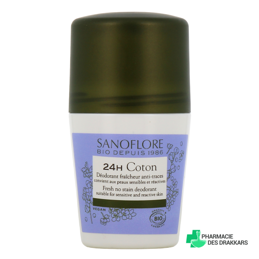 Sanoflore Déodorant Fraicheur Bio Anti-traces 24h Coton