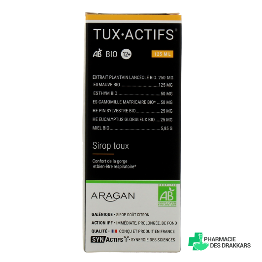 Synactifs Tux Actifs Sirop Toux Bio 12+