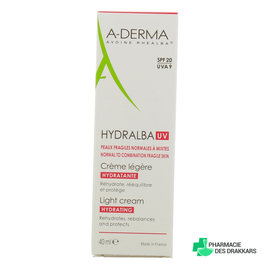 A-Derma Hydralba UV Crème Hydratante Légère ou Riche
