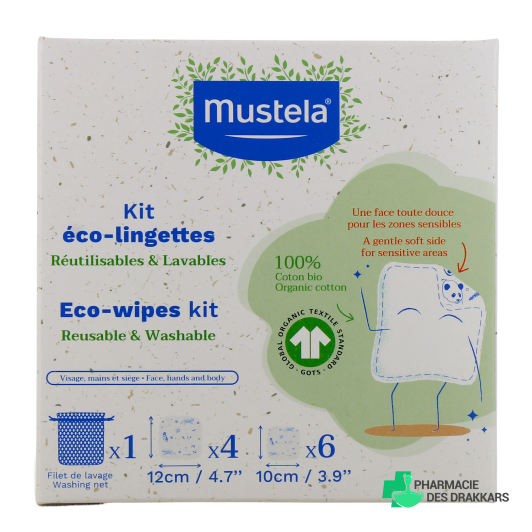 Mustela Eco-Lingettes Lavables Réutilisables
