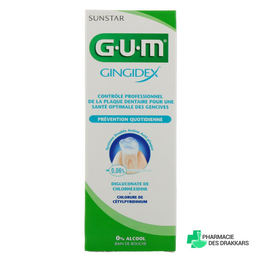 Gum Gingidex Bain de bouche 0,06 % Prévention Quotidienne