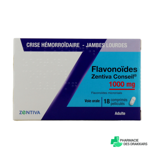 Flavonoïdes 1000 mg Zentiva Crise hémorroïdaire - Jambes Lourdes