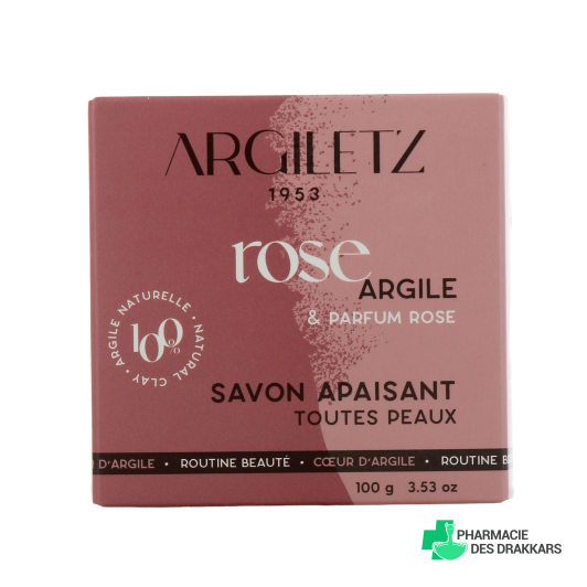 Argiletz Savon Doux Argile Rose et Parfum de Rose 100g