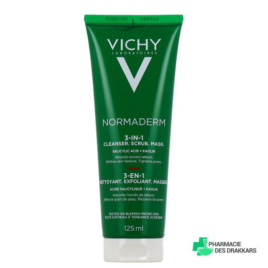 Vichy Normaderm 3en1 Exfoliant + Nettoyant + Masque