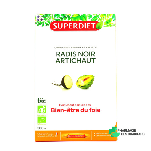 Super Diet Radis Noir Artichaut Bio ampoules