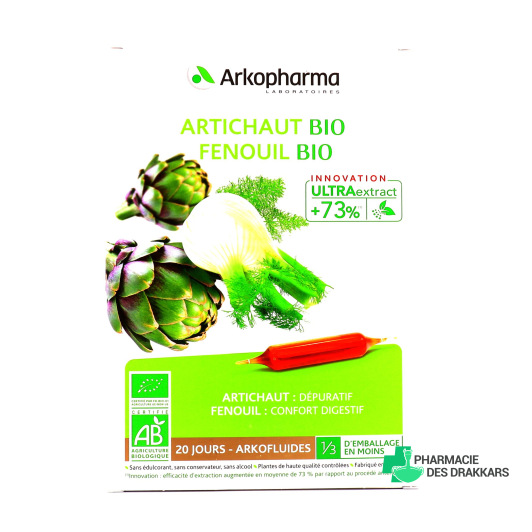 Arkofluides Artichaut Fenouil BIO 20 ampoules