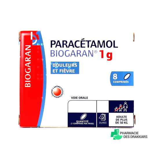 Biogaran Paracétamol 1g 8 comprimés