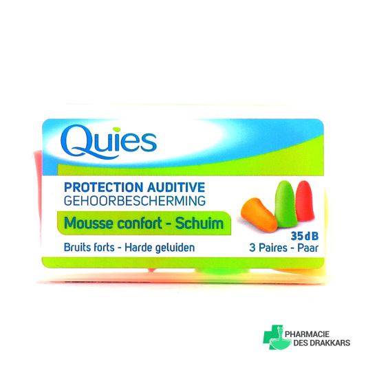 Quies Protection Auditive 35dB Mousse Confort Bruits Forts