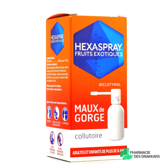 Hexaspray Fruits Exotiques Collutoire Biclotymol 30g