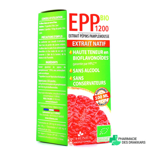 3 Chênes EPP 1200 Bio Extraits de pépins de pamplemousse