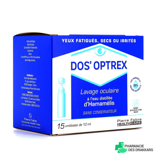 Dos'Optrex Solution pour lavage oculaire 15 unidoses